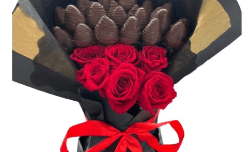 La Dulce Emoción de un Ramo de Flores con Fresas Bañadas en Chocolate